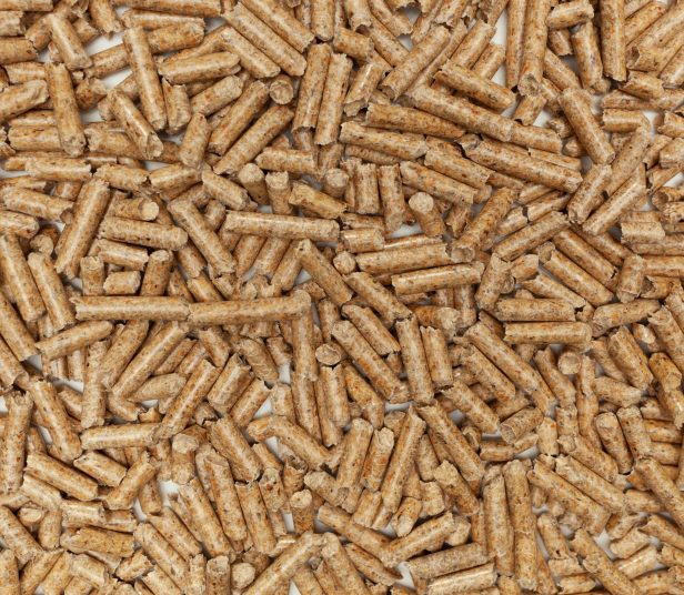 Background of wood pellets for stoves and boilers.